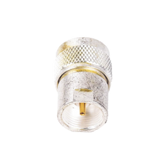 Adaptador UNIDAPT Hembra a UHF Macho (PL-259). Plata / Oro / Teflón.