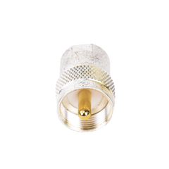 Adaptador UNIDAPT Hembra a UHF Macho (PL-259). Plata / Oro / Teflón.