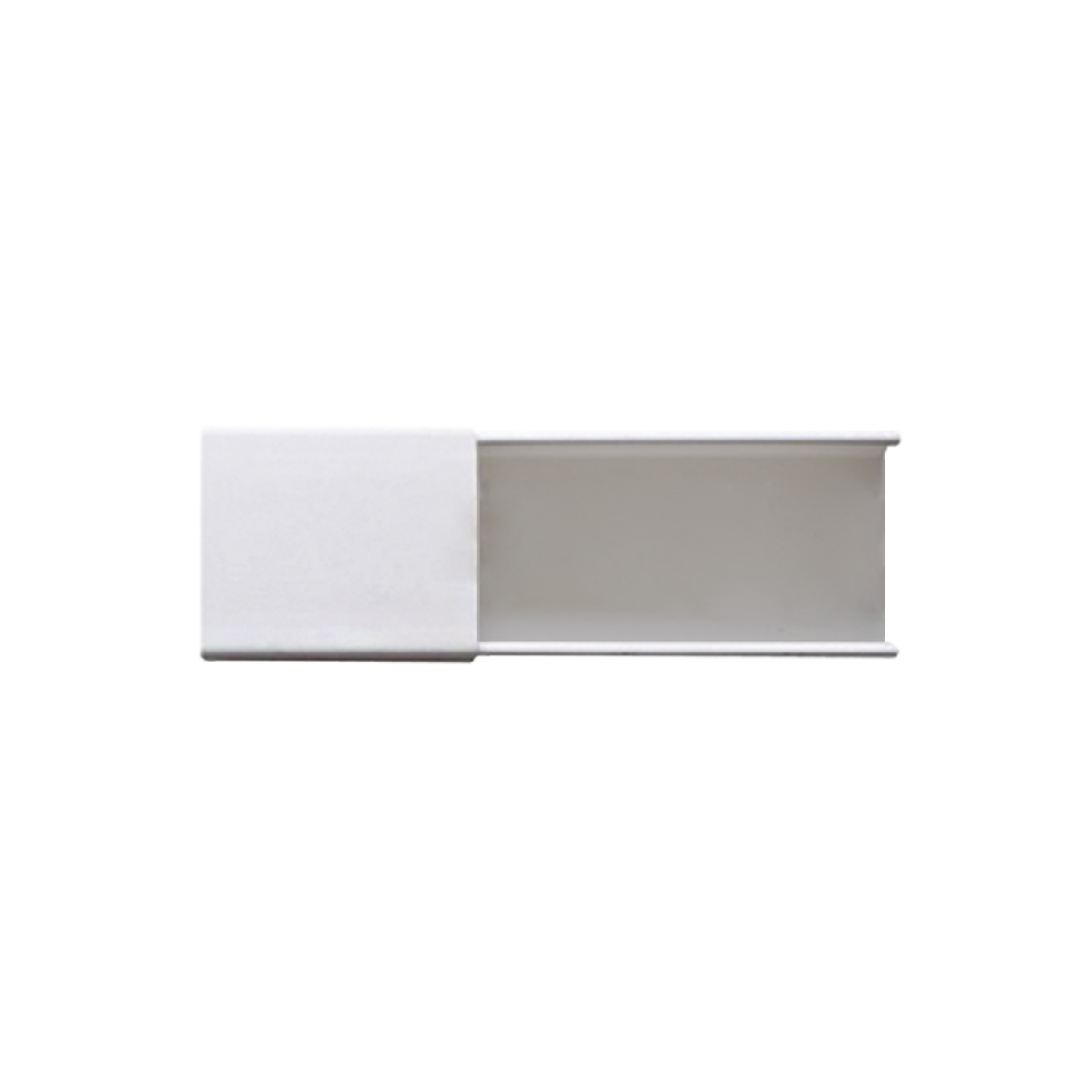 Canaleta blanca sin división, de PVC auto extinguible, 48 x 16 x tramo 2.5m (6101-01260