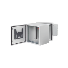 Gabinete Industrial ProTek de 12 UR Puerta Sólida de 612 x 600 x 789 mm Con Aire Acondicionado de 2000 BTU, Protección NEMA Tipo 4/12; IP66; IK10, Abatible, Fabricado en Acero, Color Gris Claro
