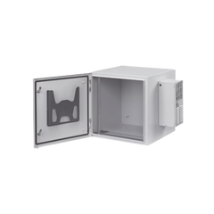 Gabinete Industrial ProTek de 12 UR de 612 x 600 x 614 mm Puerta Sólida Con Aire Acondicionado de 800 BTU Protección NEMA Tipo 4/12; IP66, Fabricado en Acero, Color Gris Claro