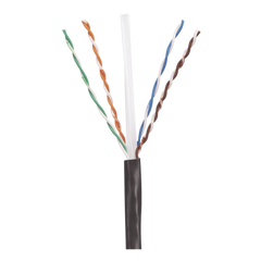 Bobina de Cable UTP de 4 Pares, PanNet, Para Exterior con Gel, Cat6 (23 AWG), Industrial para Climas Extremos, Color Negro, 305 m