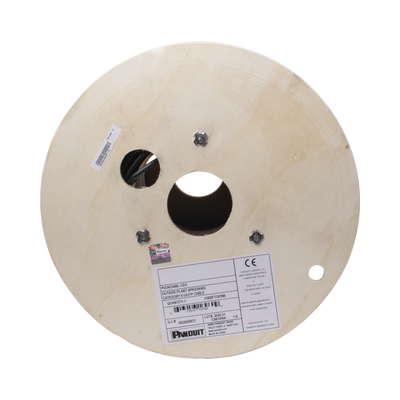 Bobina de Cable UTP de 4 Pares, PanNet, Para Exterior con Gel, Cat6 (23 AWG), Industrial para Climas Extremos, Color Negro, 305 m