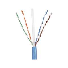Bobina de Cable UTP 305 Metros (1000 Pies) de Cobre, PanNet, Azul, Categoría 5e (24 AWG), Riser (CMR), de 4 Pares