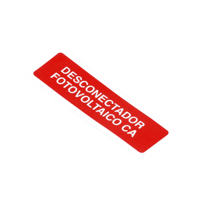 Etiqueta de Desconectador Fotovoltaico en Vinil Adhesivo Mate / Paquete con 20