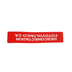 Etiqueta de Desconectador Fotovoltaico en Vinil Adhesivo Mate / Paquete con 20