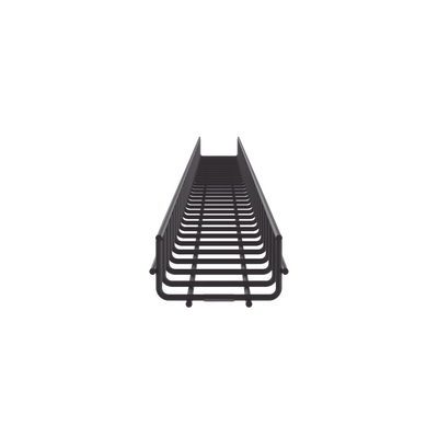 Charola Wire Basket de 12 in (304 mm) de Ancho, 2 in (50 mm) de Alto, 3 m de Largo, Hasta 209 Cables Cat6, Color Negro