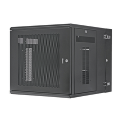 Gabinete PanZone de Montaje en Pared, de 19in, Puerta Perforada, 12 UR, 762mm de Profundidad, Color Negro