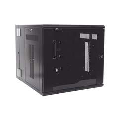 Gabinete PanZone de Montaje en Pared, de 19in, Puerta con Ventana de Seguridad, 12 UR, 762mm de Profundidad, Color Negro