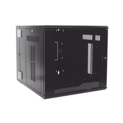 Gabinete PanZone de Montaje en Pared, de 19in, Puerta con Ventana de Seguridad, 12 UR, 762mm de Profundidad, Color Negro