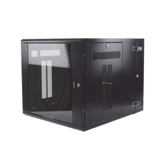 Gabinete PanZone de Montaje en Pared, de 19in, Puerta con Ventana de Seguridad, 12 UR, 762mm de Profundidad, Color Negro