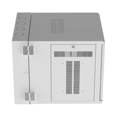Gabinete PanZone de Montaje en Pared, de 19in, Puerta con Ventana de Seguridad, 12 UR, 762mm de Profundidad, Color Blanco