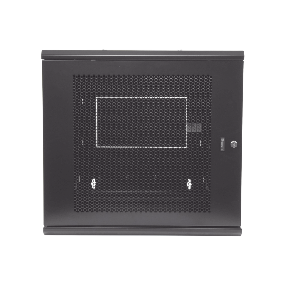 Gabinete PanZone de Montaje en Pared, de 19in, Puerta Ventilada, 12 UR, 635mm de Profundidad, Color Negro