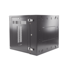 Gabinete PanZone de Montaje en Pared, de 19in, Puerta Ventilada, 12 UR, 635mm de Profundidad, Color Negro