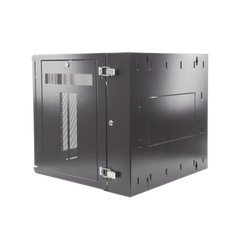 Gabinete PanZone de Montaje en Pared, de 19in, Puerta Ventilada, 12 UR, 635mm de Profundidad, Color Negro