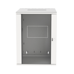 Gabinete PanZone de Montaje en Pared, de 19in, Puerta con Ventana de Seguridad, 18 UR, 762mm de Profundidad, Color Blanco