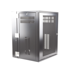 Gabinete PanZone de Montaje en Pared, de 19in, Puerta Ventilada, 18 UR, 635mm de Profundidad, Color Negro