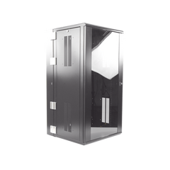 Gabinete PanZone de Montaje en Pared, de 19in, Puerta con Ventana de Seguridad, 26 UR, 635mm de Profundidad, Color Negro