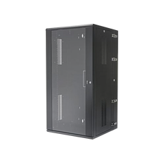 Gabinete PanZone de Montaje en Pared, de 19in, Puerta con Ventana de Seguridad, 26 UR, 635mm de Profundidad, Color Negro