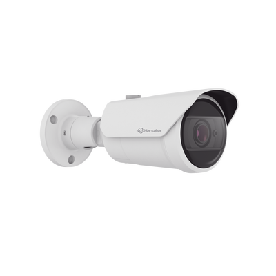Camara Bala IP 8MP con funciones IA / Lente Motorizado 3.2 a 10.2 mm / WDR 120dB / H.265 / RanuraSD / Protección IP66 IK10 / IR 30m