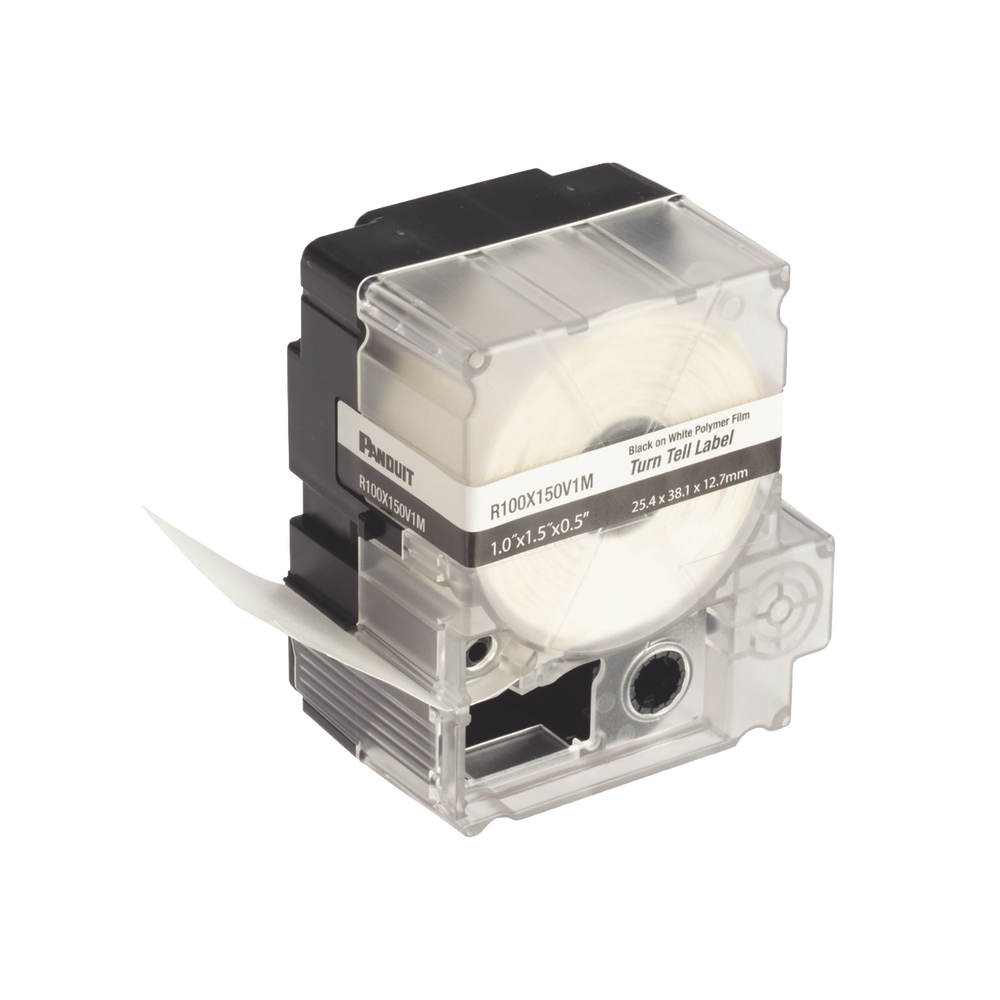 Casete de 100 Etiquetas Autolaminadas Turn-Tell, con Rotación para Mejor Visibilidad, para Cables de Redes de Cobre o Fibra Óptica, de 5.5 a 7.1 mm (0.22 a 0.28 pulgadas) de Diámetro
