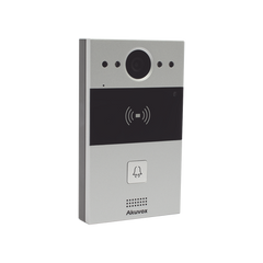 Videoportero de 1 Botón / Lector de Tarjetas MIFARE y PROX EM / Notificación a APP / 100% en la Nube / Notificación por Llamada Telefónica / SIP / ONVIF / IP65 / Cámara 2MP / Panel de Aluminio / Control de 2 Puertas