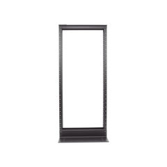 Rack de Dos Postes Estándar de 19 in, Rieles Numerados y Roscados #12-24, Fabricado en Aluminio, 24 Unidades de Rack, Color Negro