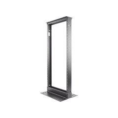 Rack de Dos Postes Estándar de 19 in, Rieles Numerados y Roscados #12-24, Fabricado en Aluminio, 24 Unidades de Rack, Color Negro