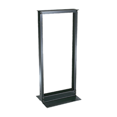 Rack de Dos Postes Estándar de 19 in, Rieles Numerados y Roscados #12-24, Fabricado en Aluminio, 24 Unidades de Rack, Color Negro