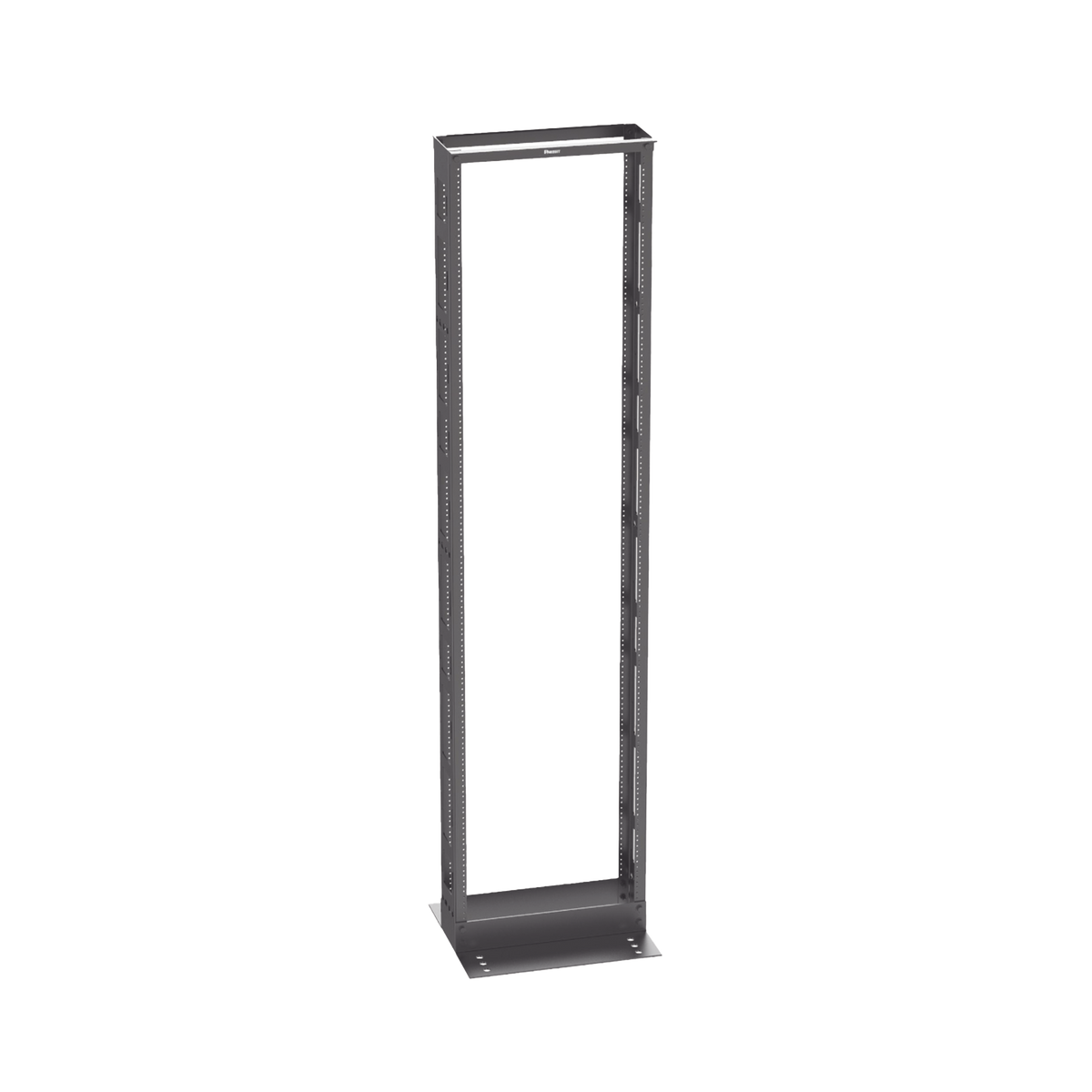 Rack de Dos Postes Estándar de 19 in, Rieles Numerados y Roscados #12-24, 6 in de Profundidad, Fabricado en Acero, 45 Unidades de Rack, Color Negro