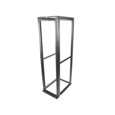 Rack de Cuatro Postes Estándar de 19", Rieles Numerados y Roscados #12-24, Profundidad Máxima de 30 in, 45 Unidades de Rack, Color Negro
