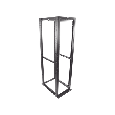 Rack de Cuatro Postes Estándar de 19", Rieles Numerados y Roscados #12-24, Profundidad Máxima de 30 in, 45 Unidades de Rack, Color Negro