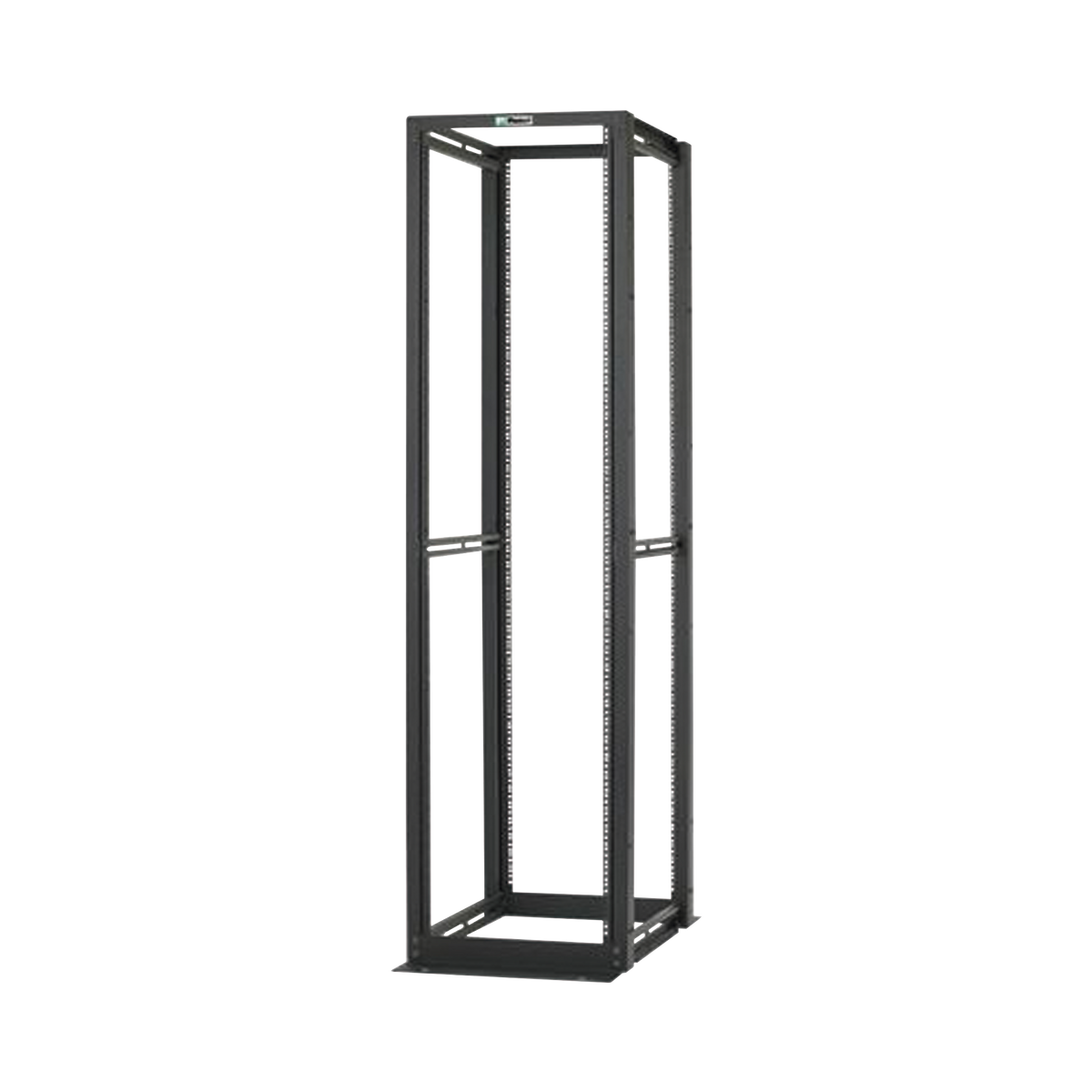 Rack de Cuatro Postes Estándar de 19", Rieles Numerados y Roscados #12-24, Profundidad Máxima de 30 in, 45 Unidades de Rack, Color Negro