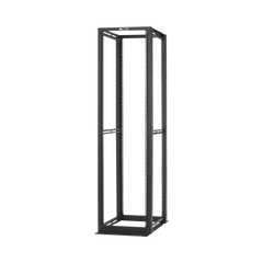 Rack de Cuatro Postes Estándar de 19", Rieles Numerados y Roscados #12-24, Profundidad Máxima de 30 in, 45 Unidades de Rack, Color Negro