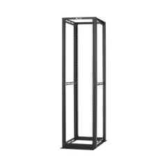 Rack de Cuatro Postes Estándar de 19", Rieles Numerados y Roscados #12-24, Profundidad Máxima de 30 in, 45 Unidades de Rack, Color Negro