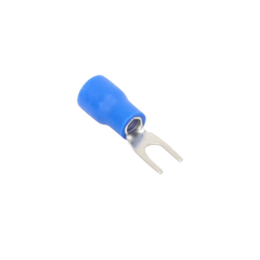 Terminal tipo horquilla ( espada ) aislada / 16 - 14 AWG / Azúl / Paquete de 25 piezas.