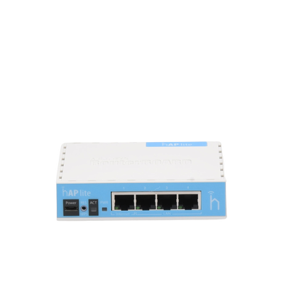 (hAP Lite) 4 Puertos Fast Ethernet y  Wi-Fi 2.4 GHz 802.11 b/g/n