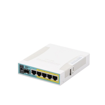 (hEX PoE) Routerboard 5 puertos Gigabit Ethernet PoE 802.3at, 1 Puerto USB