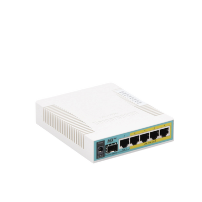 (hEX PoE) Routerboard 5 puertos Gigabit Ethernet PoE 802.3at, 1 Puerto USB