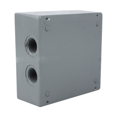 Caja Condulet Cuadrada de 3/4" (19.05 mm) con 4 bocas a prueba de intemperie.