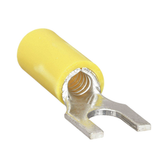 Terminal tipo horquilla ( espada ) aislada / 12 - 10 AWG / Amarillo / Paquete de 25 piezas.