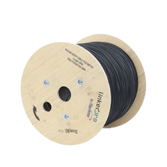 Carrete de 2 km de Fibra Óptica Aérea Tipo Drop Redonda (Figura 0) G.657A2, Monomodo, 1 hilo, forro de 3 mm