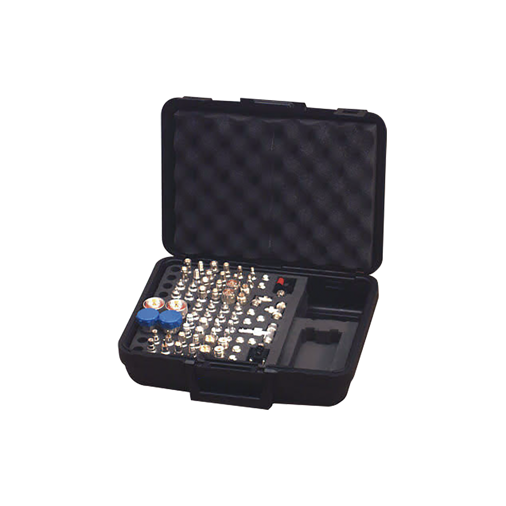 Mega Kit de adaptadores UNIDAPT de 70 piezas, en conjunto todos los del RFA-4019 y RFA-4023-01 en un solo estuche con bisagras