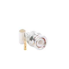 Conector BNC Macho de Anillo Plegable para Cable LP-142, LP-195, LMR-195, RG-58/U, RG-142/U, Plata/Oro/Teflón.