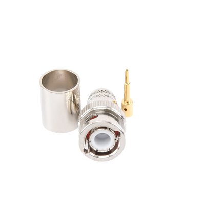 Conector BNC Macho de Anillo Plegable para RG-8/U, LMR-400, 9913, CNT-400, Níquel/ Oro/ Teflón.