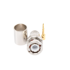 Conector BNC Macho de Anillo Plegable para RG-8/U, LMR-400, 9913, CNT-400, Níquel/ Oro/ Teflón.