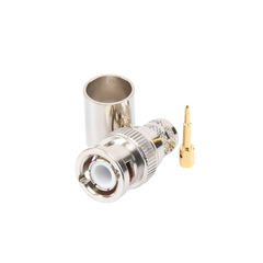 Conector BNC Macho de Anillo Plegable para RG-8/U, LMR-400, 9913, CNT-400, Níquel/ Oro/ Teflón.