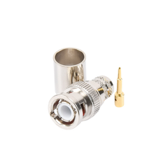 Conector BNC Macho de Anillo Plegable para RG-8/U, LMR-400, 9913, CNT-400, Níquel/ Oro/ Teflón.