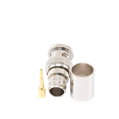 Conector BNC Macho de Anillo Plegable para RG-8/U, LMR-400, 9913, CNT-400, Níquel/ Oro/ Teflón.