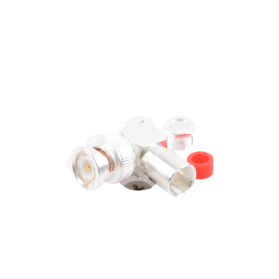 Conector BNC Macho en Ángulo Recto de Rosca para LP-195, LP-142, LMR-195, RG-58/U, RG-142/U, Plata/Oro/Teflón.